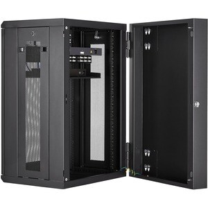 StarTech.com 18U Wandmontierbar Rackschrank für Server, LAN-Schalter, Patchfeld406,40 mm Rack Depth - Schwarz - Stahl, Gef