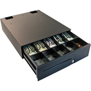 Tiroir-Caisse apg Series 100 1616 - 5 Billet - 8 Pièce de monnaie - Acier - Noir - 124 mm Hauteur x 406 mm Largeur x 427 m