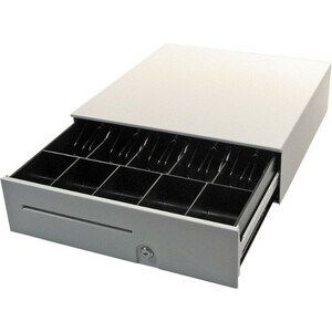 apg Series 100 1616 Cash Drawer - 5 Bill - 8 Coin - 2 Media Slot - Steel - Cool White - 124.5 mm Height x 406 mm Width x 4