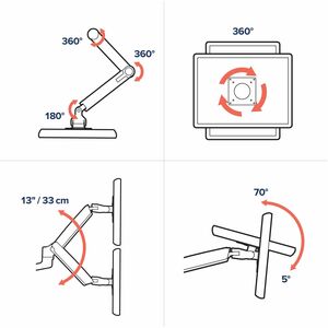 Ergotron Mounting Arm for Monitor, Display Screen, LCD Display, TV - White - Height Adjustable - 2 Display(s) Supported - 