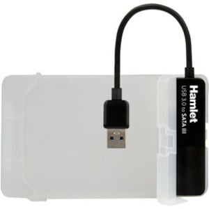 Hamlet Adattatore USB 3.0 5 Gbps per Hard Disk SATA III con Box per Hard Disk senza viti. Permette di collegare un Hard Di