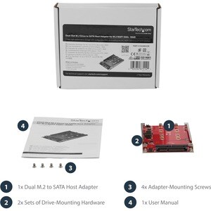 StarTech.com Dual-Slot M.2 to SATA Adapter - M.2 SATA Adapter for 2.5" Drive Bay - M.2 Adapter - M.2 SSD Adapter - M.2 NGF