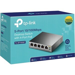 TP-Link TL-SF1005P 5 Anschlüsse Ethernet-Switch - Fast Ethernet - 10/100Base-T - 2 Unterstützte Netzwerkschicht - 1,90 W S