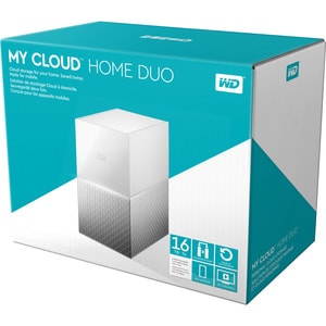 WD My Cloud Home Duo WDBMUT0160JWT-EESN 2 x Total Bays NAS Storage System - 16 TB HDD Desktop - 2 x HDD Installed - 16 TB 