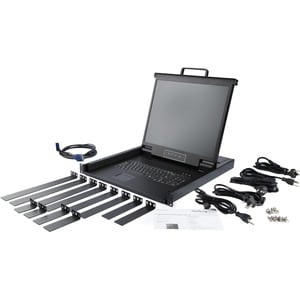 StarTech.com Rackmount KVM Console - 1U 17" LCD Monitor Single Port VGA KVM Server Rack Drawer includes Cables & Hardware 