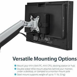 StarTech.com Thin Client Mount - VESA Mounting Bracket - Under Desk Computer Mount - Thin Client PC Monitor Mount - 5 kg L