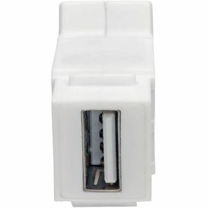 Eaton Tripp Lite Series USB 2.0 All-in-One Keystone/Panel Mount Angled Coupler (F/F), White - 1 x Type A USB 2.0 USB Femal