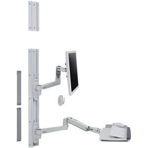 Ergotron Wall Mount Track for Keyboard, LCD Monitor, Mouse - White - 1 Display(s) Supported - 32" Screen Support - 30 lb L
