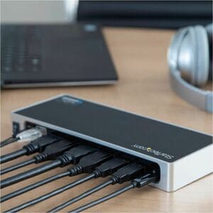 StarTech.com USB Type C Docking Station for Notebook - 40 W - Black, Silver - 2 Displays Supported - 4K - 3840 x 2160, 409