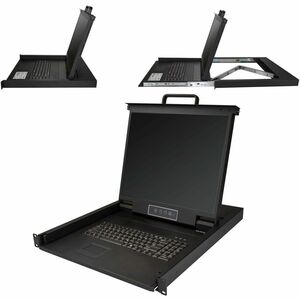 StarTech.com Rackmount KVM Console - 1U 19" LCD Monitor Single Port VGA KVM Server Rack Drawer includes Cables & Hardware 