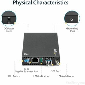 StarTech.com Transceiver/Media Converter - TAA Compliant - 2 Port(s) - 1 x Network (RJ-45) - Duplex LC Port - Optical Fibe