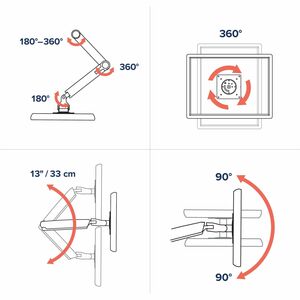 Ergotron Mounting Arm for Monitor, Display Screen, LCD Monitor - White - Landscape/Portrait - Height Adjustable - 2 Displa