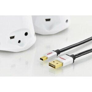 Ednet Premium 1,80 m Mini-USB/USB Datentransferkabel für MP3-Player, Festplattenlaufwerk-Gehäuse, PC, Notebook, USB-Hub - 