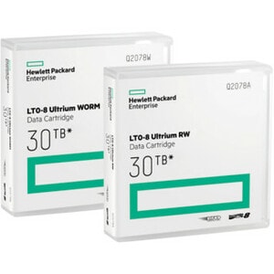 HPE Data Cartridge LTO-8 - WORM - Labeled - 1 Pack - 12 TB (Native) / 30 TB (Compressed) - 960 m Tape Length