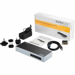 StarTech.com USB 3.0 Docking Station - Dual Monitor Laptop Dock with HDMI & DVI/VGA - 6x USB Type-A Hub, GbE - Universal W