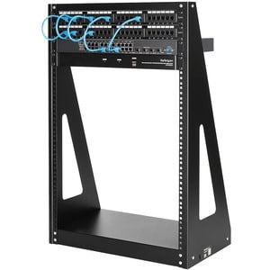 StarTech.com 2-Post 16U Heavy-Duty Desktop Server Rack, Small Open Frame 19in Network Rack for Home/Office IT Equipment, T