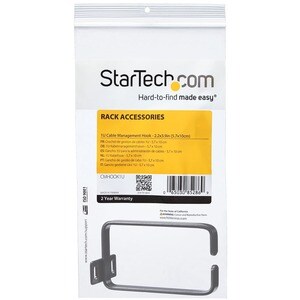 StarTech.com 1U Vertical Server Rack Cable Management D-Ring Hook - 2.2x3.9in (5.7x10cm) - D-ring - Black - 1U Rack Height