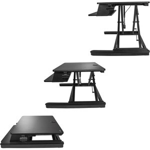 StarTech.com Sit Stand Desk Converter - Keyboard Tray - Height Adjustable Ergonomic Desktop/Tabletop Standing Desk - Large