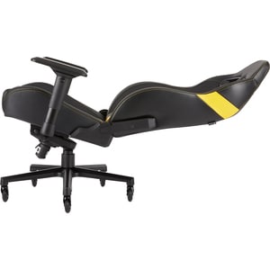 Corsair T2 ROAD WARRIOR Gaming Chair - Black/Yellow - For Game, Office, Desk - PU Leather, Steel - Black, Yellow