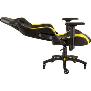 Corsair T1 RACE 2018 Gaming Chair - Black/Yellow - For Game, Desk, Office - PU Leather, Steel - Black, Yellow