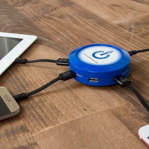 ChargeHub X7 - 7 Port USB Charger - 1 Pack - 24 V DC Input - 5 V DC/8.80 A Output BLUE 2.4AMPS/PORT 8.8AMPS OVERALL