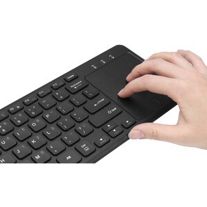 Adesso Wireless Keyboard with Built-in Touchpad - Wireless Connectivity - RF - 30 ft - 2.40 GHz - USB Interface - 78 Key(s