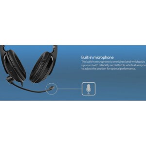 Adesso Xtream H5 - 3.5mm Stereo Headset with Microphone - Noise Cancelling - Wired- Lightweight - Works with Computer, Tab