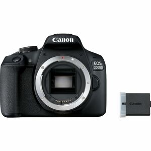Canon EOS 2000D 24.1 Megapixel Digital SLR Camera with Lens - 18 mm - 55 mm - Black - Autofocus - 7.6 cm (3")LCD - SLR Vie