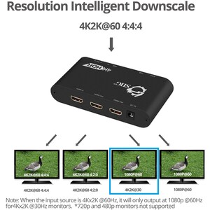SIIG 1x2 HDMI 2.0 Splitter / Distribution Amplifier with Auto Video Scaling - 4K 60Hz HDR - 3840x2160 HDMI Splitter- HDR- 
