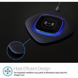 Hypercel Power Pad Qi Wireless Fast Charger - 5 V DC, 9 V DC Input - 5 V DC, 9 V DC Output - Input connectors: USB CHARGIN