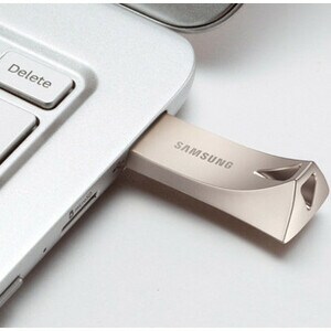 Samsung USB 3.1 Flash Drive BAR Plus 256GB Champagne Silver - 256 GB - USB 3.1 - Champagne Silver - 5 Year Warranty