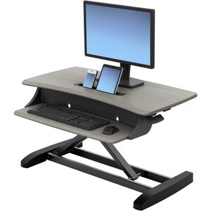Ergotron WorkFit-Z Workstation - Holz, gemasert Rechteck, Tauben-Grau Top - 401,32 mm Table Top Length x 787,40 mm Table T