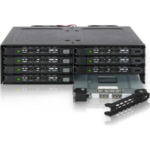 Icy Dock ToughArmor MB998IP-B Drive Enclosure for 5.25" - Mini-SAS HD Host Interface Internal - Black - 8 x HDD Supported 