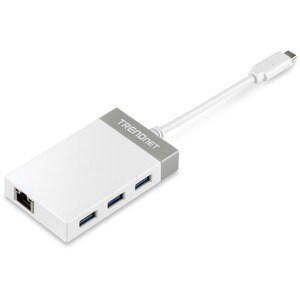 TRENDnet USB-C to Ethernet Gigabit Adapter, TUC-ETGH3, USB-C Hub with RJ-45 Gigabit, Windows and Mac Compatible, 3 x USB 3