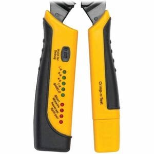 Eaton Tripp Lite Series RJ11/RJ12/RJ45 Wire Crimper with Built-in Cable Tester - Black, Yellow - Ergonomic Design, Non-sli