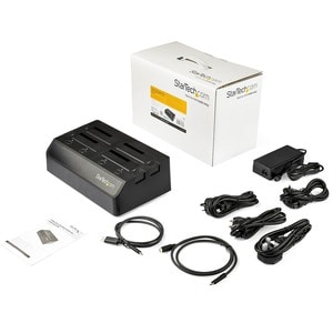 StarTech.com 4-Bay USB 3.1 to SATA Hard Drive Docking Station, 2.5/3.5" SATA III (6Gbps) SSD/HDD Dock, 10Gbps Top Loading 