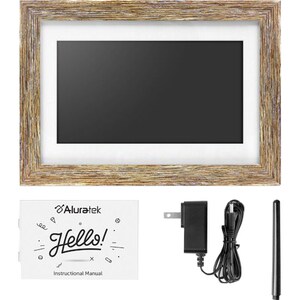 Aluratek 10 inch Distressed Wood Digital Photo Frame with Auto Slideshow Feature - 10" LCD Digital Frame - Wood - 1024 x 6