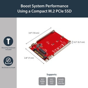 StarTech.com M.2 Drive to U.2 (SFF-8639) Host Adapter for M.2 PCIe NVMe SSDs