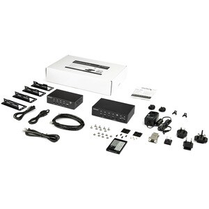 StarTech.com Multi-Input HDBaseT Extender Kit with Built-In Switch and Video Scaler - DisplayPort HDMI and VGA Over CAT6 o
