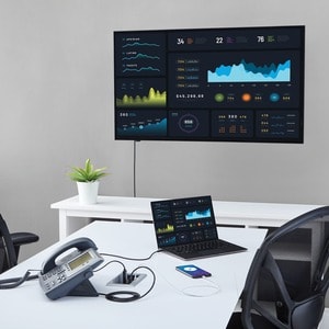StarTech.com Conference Table Connectivity Pop up Box with AV and Data Ports - HDMI, VGA, DisplayPort to 4K HDMI Output (B