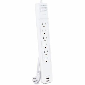 CyberPower CSP606U42A Professional 6 - Outlet Surge Protector with 900 J Surge Suppression - Clamping Voltage 500V, 6 ft C