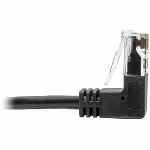 Tripp Lite by Eaton N201-SR1-BK Right-Angle Cat6 UTP Patch Cable - 1 ft., M/M, Slim, Black - 1 ft (0.30 m) Category 6 Netw