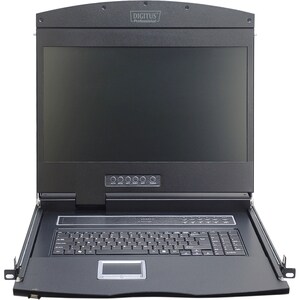 DIGITUS Professional LCD-Rack-Konsole KVM-Schalter - Schwarz - 1 Computer - 48,3 cm (19 Zoll) LCD - 1366 x 768 - Tastatur 