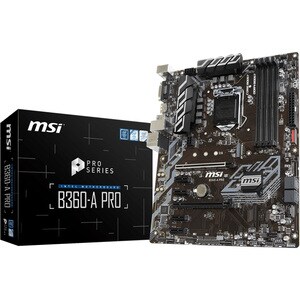 MSI B360-A PRO Desktop Motherboard - Intel B360 Chipset - Socket H4 LGA-1151 - Intel Optane Memory Ready - ATX - 64 GB DDR