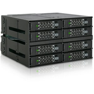 Icy Dock ToughArmor MB508SP-B Drive Enclosure for 5.25" - Mini-SAS HD Host Interface Internal - Black - 8 x HDD Supported 