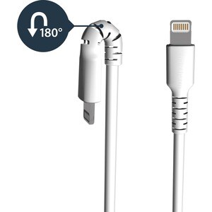 StarTech.com 3 foot/1m Durable White USB-A to Lightning Cable, Rugged Heavy Duty Charging/Sync Cable for Apple iPhone/iPad