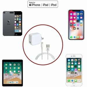 4XEM iPad Charging Kit - 6FT Lightning 8Pin Cable with 12W iPad wall charger - MFi Certified - 6FT MFi Certified Lightning