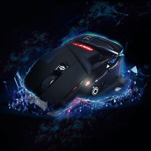 Mad Catz The Authentic R.A.T. 4+ Optical Gaming Mouse - PixArt PMW3330 - Cable - Black - 1 Each - USB 2.0 - 7200 dpi - 9 B