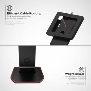 CTA Digital Premium Locking Floor Stand & Enclosure for iPad 10th Gen 10.9â€³ & More (Black) - Up to 10.5" (266.70 mm) Scr