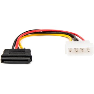 Rocstor Premium 6in 4 Pin Molex to Left Angle SATA Power Cable Adapter - LP4 - SATA Power Adapter Cable - 6" Molex/SATA Da